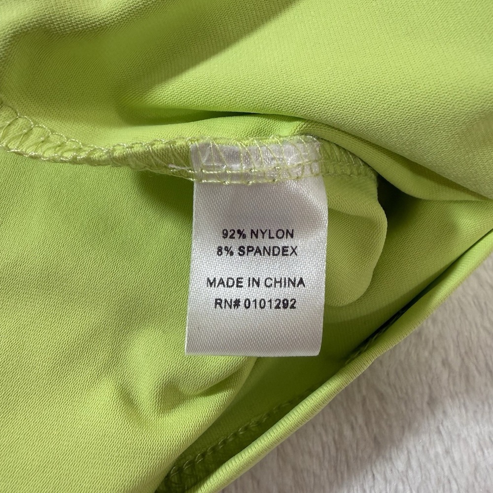 LULU B V-Neck UPF 50+ Blouse Shirt 5083 Nylon Blend Neon Green Women's XL Flaw* - Picture 4 of 8
